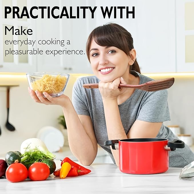 Wooden Spatulas for Cooking Non-Stick Kitchen Pan Toolset 2 PCS Set, Natural Teak Kitchen Utensils,Smooth Finish Utensils Fried Spatula,Turner Non-Stick Wooden Cooking Utensils