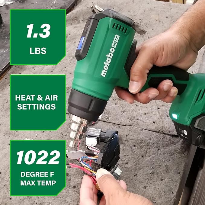 Metabo HPT 18V MultiVolt Cordless Heat Gun, Adjustable Heat Settings, Illuminated LCD Display, Compact and Lightweight, Ergonomic Design, Pro Tool Innovation Award Winner, RH18DAQ4
