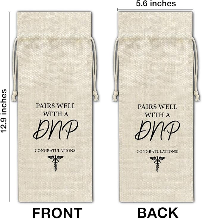 Graduation Wine Bag DNP Degree Wine Gift Bag Graduation Gift for Doctor Nurse Practice Med School Farewell Graduation Gifts