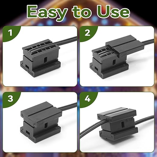 Lighting Extension Cord Splicer Electrical Wire Connector, 18/2 Gauge Cord SPT-1 Black for Indoor and Outdoor Yard Landscape Light Connector LED String Light Wire Extension Connector 15Pcs