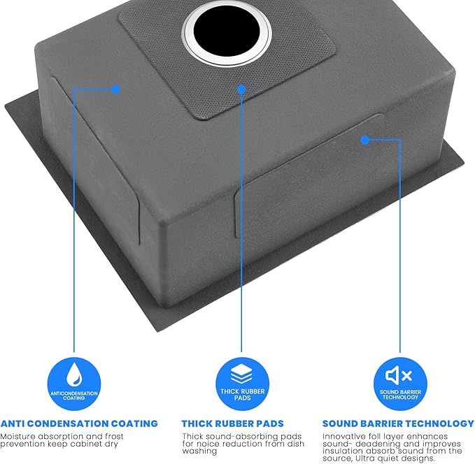 POPFLY 25×18 Inch Drop in Kitchen Sink, 18 Guage 304 Stainless Steel 9 Inch Deep Sink, 25 Inch Topmount Overmount Kitchen Bar Prep Single Bowl Sink with Drain Strainer, Brushed Nickel