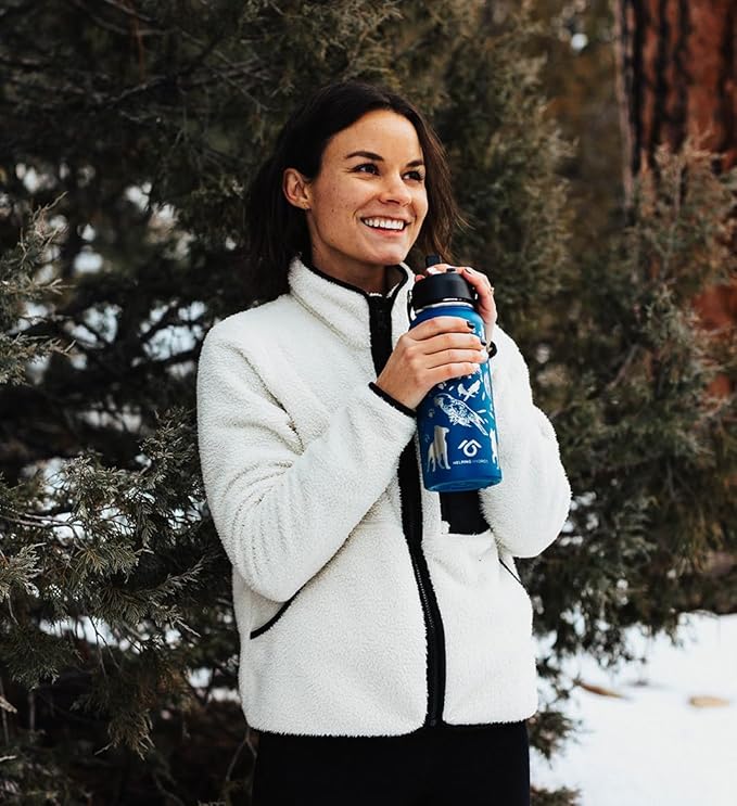 Animal Rescue Water Bottle with Straw Lid | 32 oz Engraved Stainless Steel Insulated with Strap | Best Friends, Pets, and Animals Theme…