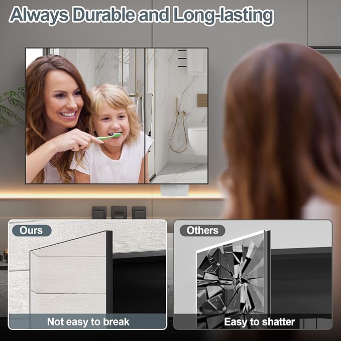 24 x 32 inch Bathroom Medicine Cabinet with Mirror, Black Metal Framed Mirror Medicine Cabinet with Storage, Pre-Assemble Medicine Cabinets for Bathroom, Recessed or Surface Mount