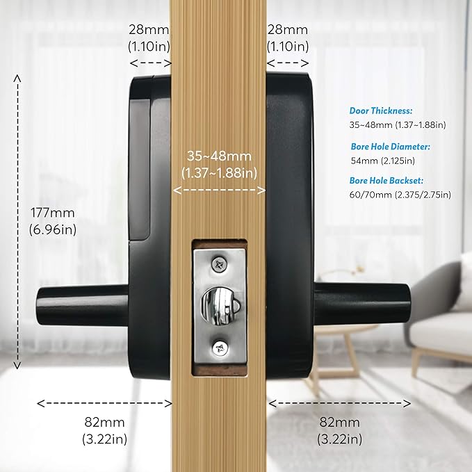 TTLock Smart Lock - Bluetooth Enabled Fingerprint & Touchscreen Keyless Entry Auto Lock for Front Door, Office, Apartment, Garage
