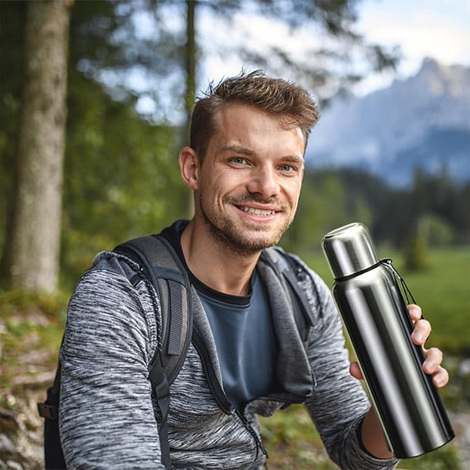Vacuum Insulated Thermos SUS316 Stainless Steel Outdoor Sports Insulated Cup, Free of Bisphenol A, Maintains Cold and Hot for 24 Hours, Insulated Bottle (500ml/17oz)