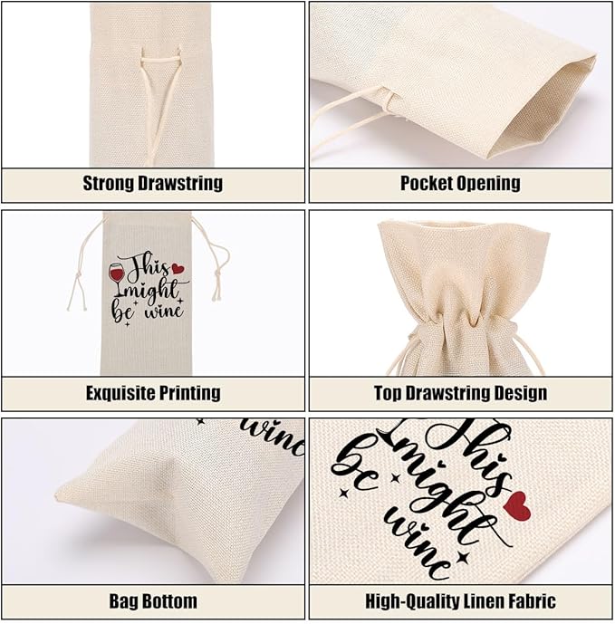 Funny Wine Quotes Wine Bag Wine Tasting Party Supplies for Wine Lovers Women Men Bride Granny Friend Christmas Birthday Wedding Bachelorrette Party Wine Bags
