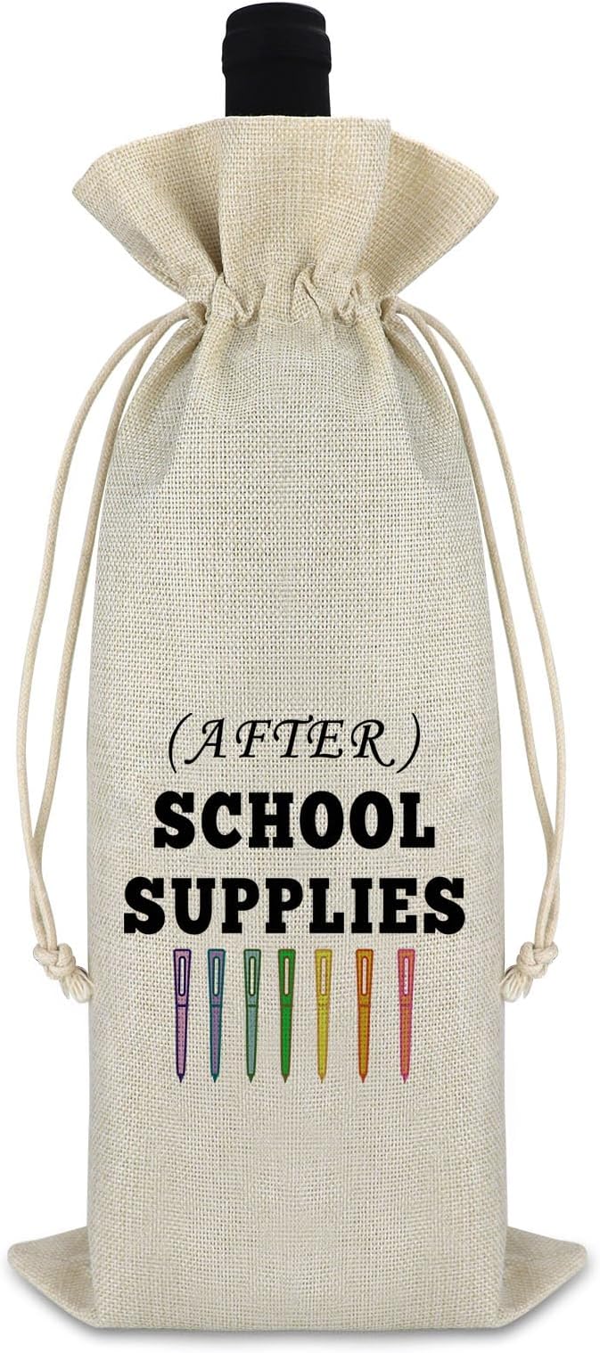 Gfhzdmf Teacher Appreciation Gift Wine Bag Teachers Day Gifts Drawstring Reusable Wine Wrap Bags Gift For Teacher Assistant Instructor Counsellor Thank You Christmas Gift for Teachers from Student