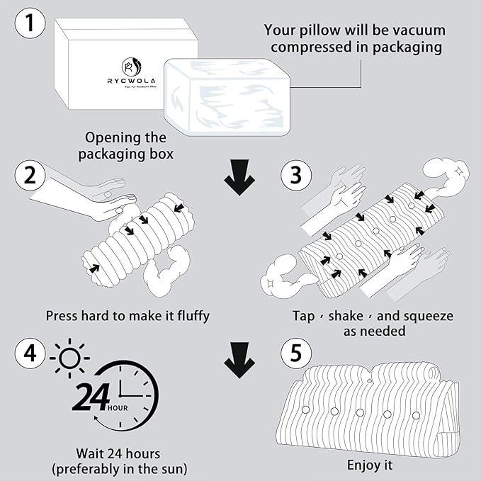 Faux Fur Headboard Pillow with 2 Pack Neck Roll Pillow Large Headboard Pillow Soft and Supportive with Removable Cover (Beige, Queen)