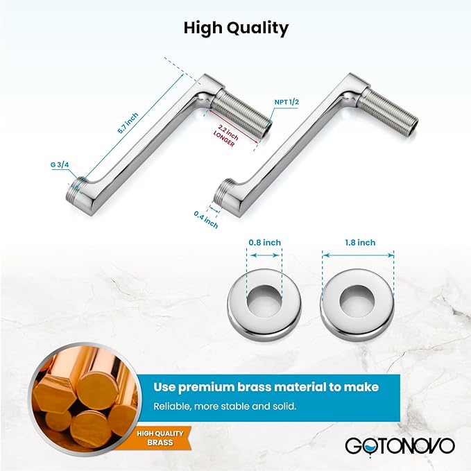gotonovo Clawfoot Bathtub Faucet Tub Filler with Hand Held Shower Faucet Set Victorian Double Cross Handle 6 Inch Center Adjustable Swing Arms Tub Mount Long Adapter Polished Chrome