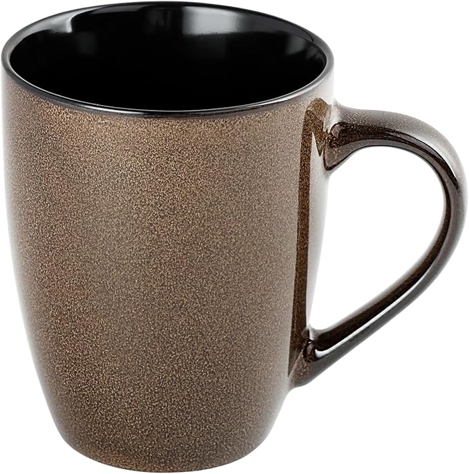 Ceramic Mugs 12oz,Large Ceramic Coffee Cups for Men, Women, Dad, Mom, Modern Coffee Mugs With Handle For Tea,Latte,Cappuccino,Cocoa. (Brown 1 Pack)