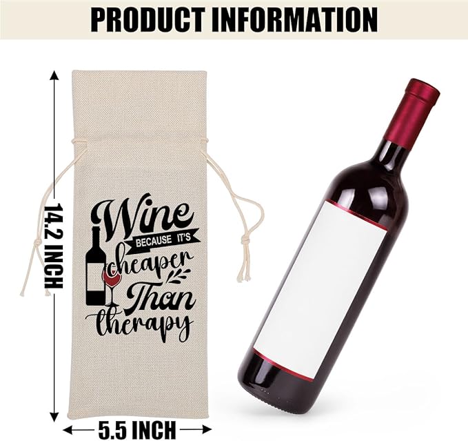 Funny Wine Quotes Wine Bag Wine Tasting Party Supplies for Wine Lovers Women Men Bridemaid Groom Friend Christmas Birthday Wedding Bachelorrette Party Wine Bags