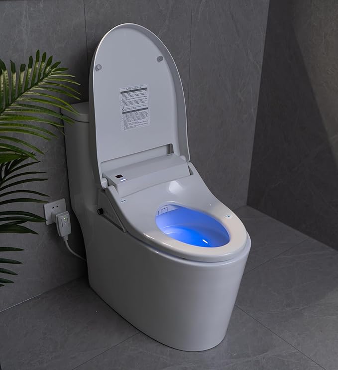 Smart Bidet Toilet Seat,Electric Bidet Attachment for Existing Toilet with Warm Water,Dryer,Heated Seat,Elongated