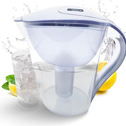 Purified Clean Crystal-Clear Water Filter Pitcher: Experience Enhanced Extraordinary Refreshing Hydration, Enjoying Convenience, Efficient and Quality You Deserve (White - 3.8 LTS)