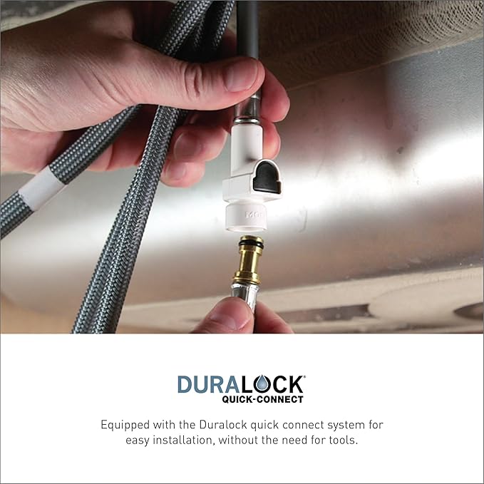 Moen Haelyn Matte Black Touchless Single-Handle Pull-Down Sprayer Kitchen Faucet with Soap Dispenser, Features Power Clean for a Faster Wash, 87627EWBL