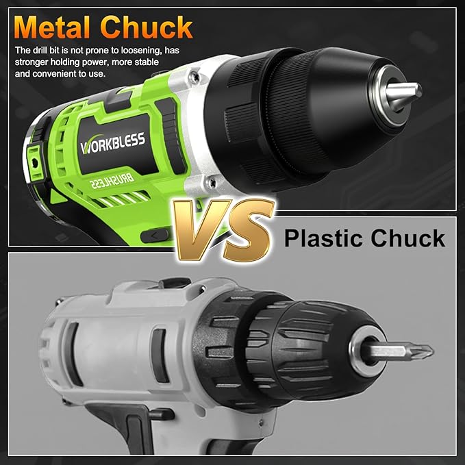 12V Brushless Power Drill, Cordless Drill with LCD Smart Display, 29+1 Torque Setting, 3/8 Inch Keyless Metal Chuck, 2.0Ah Battery, Fast Charger and 18Pcs Bits Included(Green)