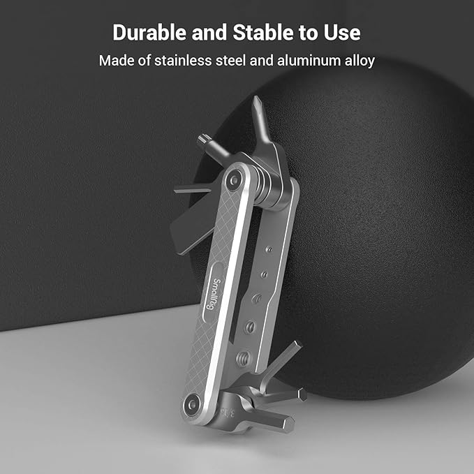 SMALLRIG Folding Tool Set with Screwdrivers and Hex Key Wrenches, Seven Functional Tools Included (Silver) - AAK2213D