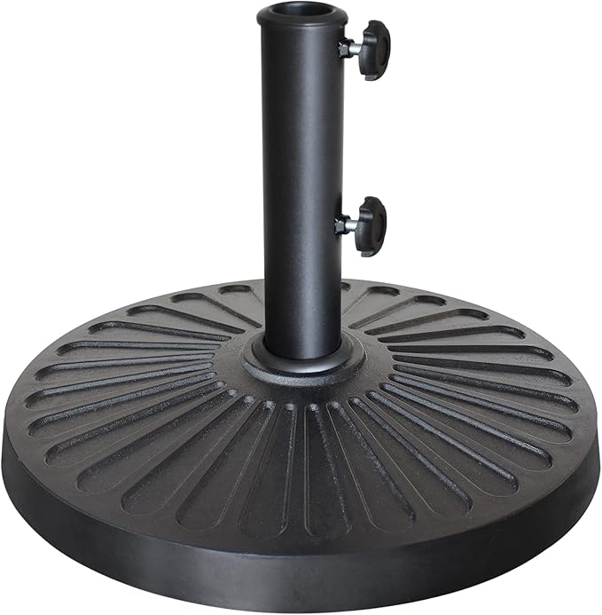 EliteShade USA Umbrella Base Stand Market Patio Outdoor Heavy Duty Umbrella Holder with Concave Radial Pattern,Black