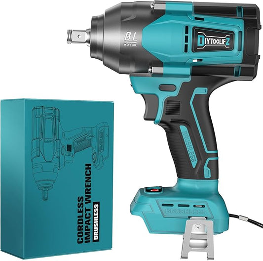 Cordless Impact Wrench 1/2 inch for Makita 18V Battery, 600Ft-lbs(850N. m) Brushless High Torque Power Tool with LED Work Light and Belt Clip (Battery Not Included)