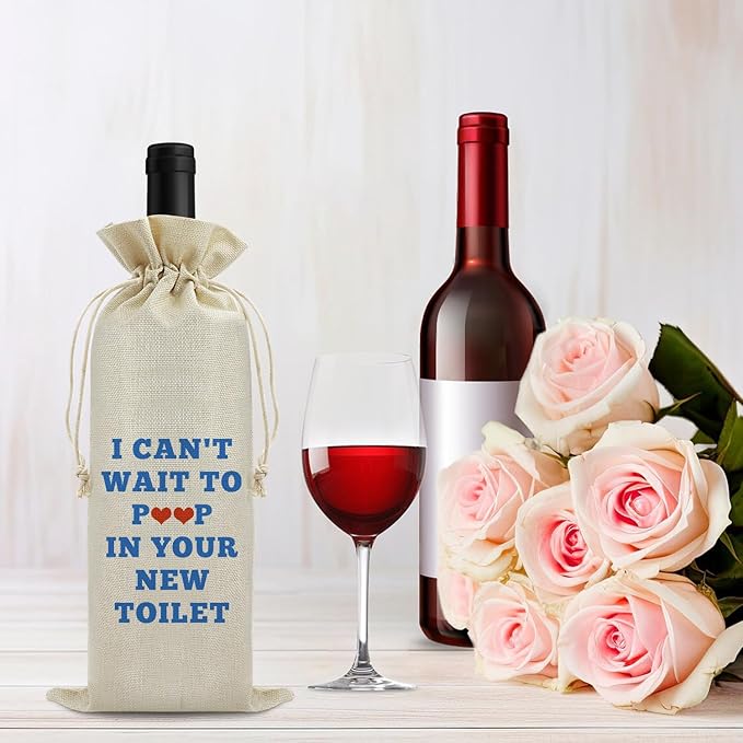 Funny Housewarming Gifts New House Wine Bag Congratulation Gift Wine Bag for Women Welcome New First Home Owners To Neighborhood Wine Bag for Friendship Gifts for Friends Birthday Christmas Gift