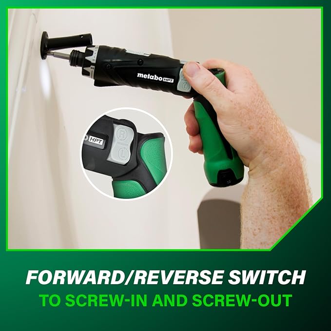 Metabo HPT 3.6V Lithium Ion Cordless Screwdriver Kit, Compact and Lightweight Power Screwdriver with 2 x 1.5Ah Batteries and Quick Charger, 21 + 1 Clutch Settings and Built-In LED Light, DB3DL2