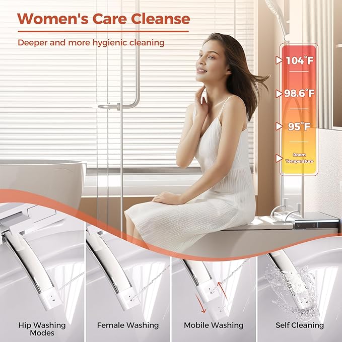 Smart Toilet with Bidet Built in, Japanese Bidet Toilet, for Bathroom, Modern Elongated Toilet with Heated Toilet Seat, Bidet Warm Water, Dryer, Auto Open/Close Lid, Automatic Toilet Flushing