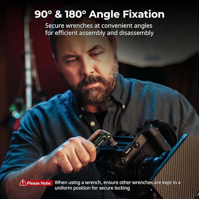 SMALLRIG x FILM RIOT 7-in-1 Folding Tool Set with Screwdrivers and Hex Key Wrenches, Multiple Angle Positioning, Portable and Compact Design (Green) - 4812