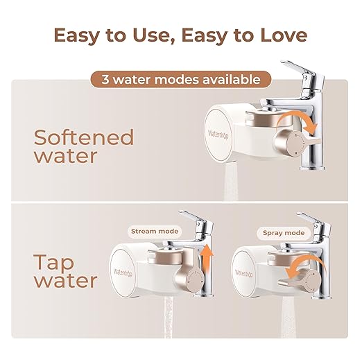 Waterdrop Soft Water Skincare Filter 2.0, Sink Filter Water Faucet for Skin, Faucet Water Filter, 0.01 Micron, Reduce Chlorine & Scale Control，BFT1(1 Filter Included)