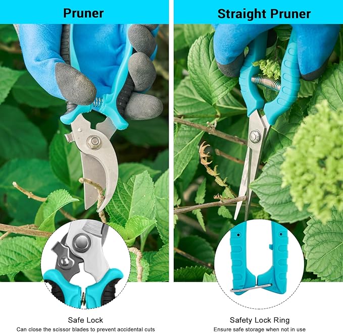 Garden Tool Set with Non Slip Rubber Grip,11 Piece Stainless Steel Gardening Tool Sets,Heavy Duty Outdoor Hand Tools Kit,Durable Tote Bag,Repotting mat,Uprooting Weeding Tool,Ideal Gifts for Women Men