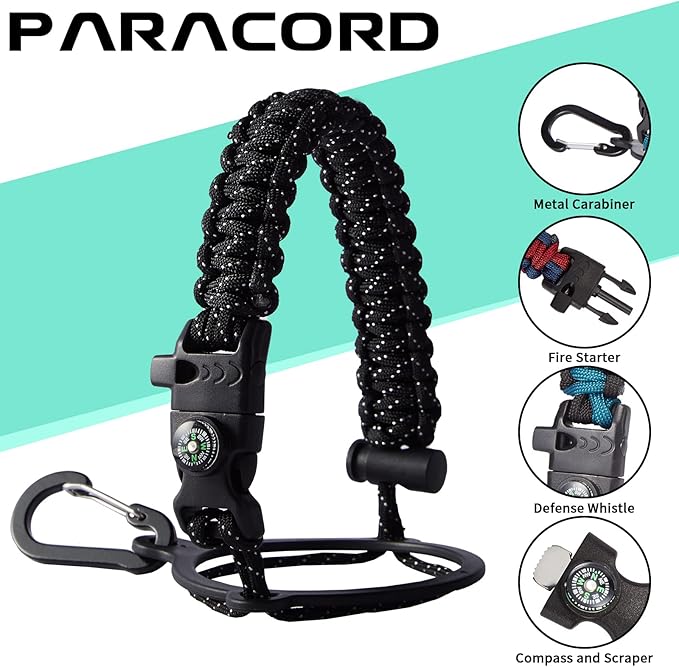 Insulated Water-Jug Gallon Water Bottles - with Straw & Spout Lids, Paracord Handle & Bottle Carrier, 128OZ Metal Gallon Water Bottle Large, Vacuum Thermo Jug Stainless Steel Water Flask Jug Outdoor