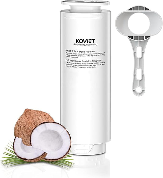 CF01 Reverse Osmosis Water Filter Countertop Replacement Filter, 3-in-1 PCR Composite Filter Cartridge (PP+ Carbon + RO Membrane)