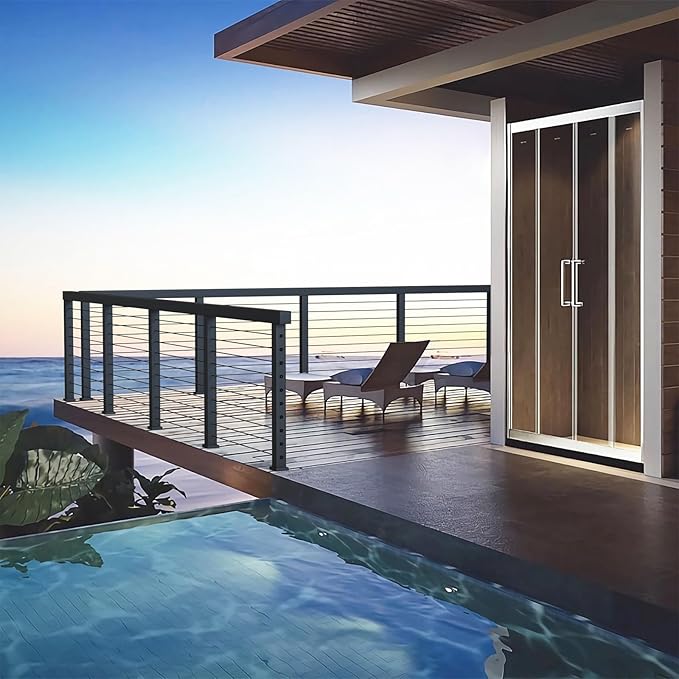 BLIKA 250FT 1/8" Black Stainless Steel Cable with Cutter, T316 Marine Grade, Stainless Steel Wire Rope 7x7 Strand Construction, 1850lbs Breaking Strength Aircraft Cable for Deck Railing