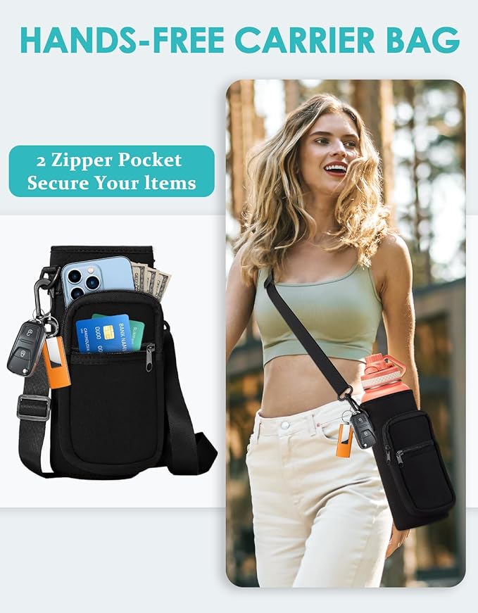 40oz Insulated Water Bottle with Straw - Pop-up Chug Lid (Cold-48H Hot-24H) Stainless Steel Water Bottles Sweat Proof, Metal Hydro Thermo Jug w/Strap Carrier Bag, Paracord Handle, Cream White