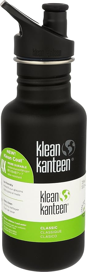 Klean Kanteen Classic Stainless Steel Singel Wall Non-Insulated Water Bottle with Sport Cap