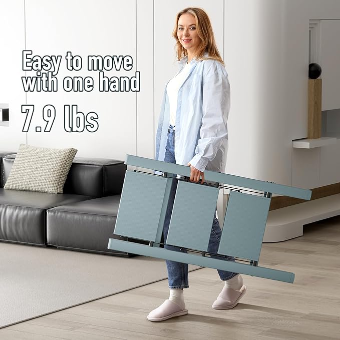 3 Step Ladder,Aluminum Folding Step Stool for Adults,Step Ladder with Wide Anti-Slip Pedal,330 lbs Capacity for Home,Office,Kitchen,Library(Blue)