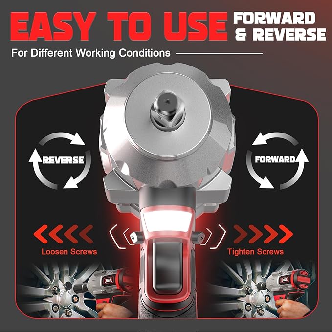 Cordless Impact Wrench 1/2 inch for Milwaukee 18V Battery, 900FT-LBS(1200N.m) Brushless Electric Impact Gun for Car Home, High Torque Power Impact Driver with 6Pcs Sockets & Storage Case (No Battery)