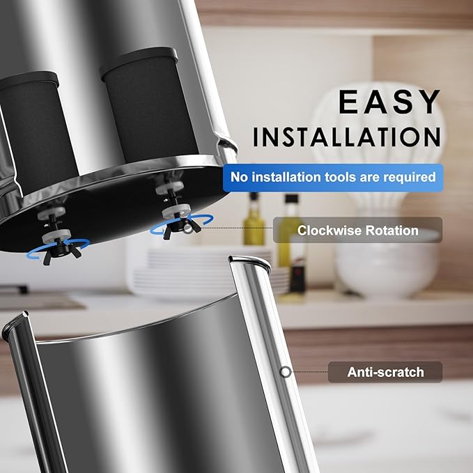 PM-2 Black Purification Elements, Replacement Filters for PM-2/PB-2/BB8-2 Purification Elements and Gravity Water Filter System (2 Pack) (Black)