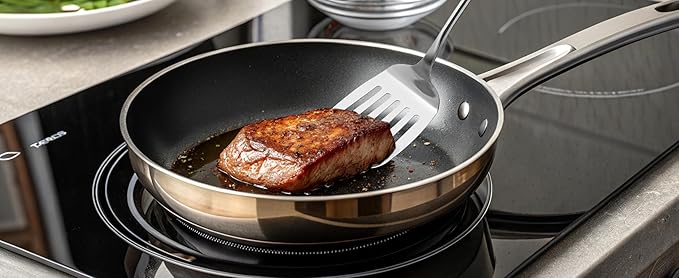 FJNATINH Spatulas and Turner Set - Stainless Steel Wok Tools, Wok Utensil,Stainless Steel Cooking Utensils 14.6-15.2" Kitchen Utensils Cookware (Wood Handle-Spatulas 2PCS)