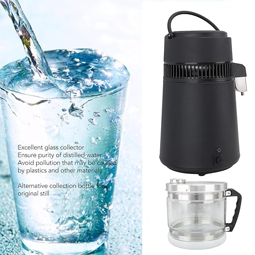 Water Distiller Glass Jar, 4L Distilled Water Storage Container Multifunction Water Distiller Glass Pot with Cover Portable Replacement Collection Bottle for Water Distille