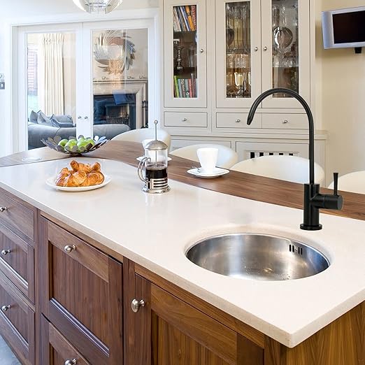 Kitchen Water Filter Faucet Fits Most Reverse Osmosis Units or Water Filtration System in Non-Air Gap, Only for Cold Water (Matte Black)