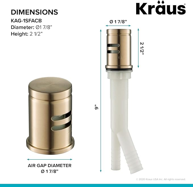 KRAUS Spot Free Bolden™ 18-Inch Commercial Kitchen Faucet with Air Gap in All-Brite™ Antique Champagne Bronze Finish