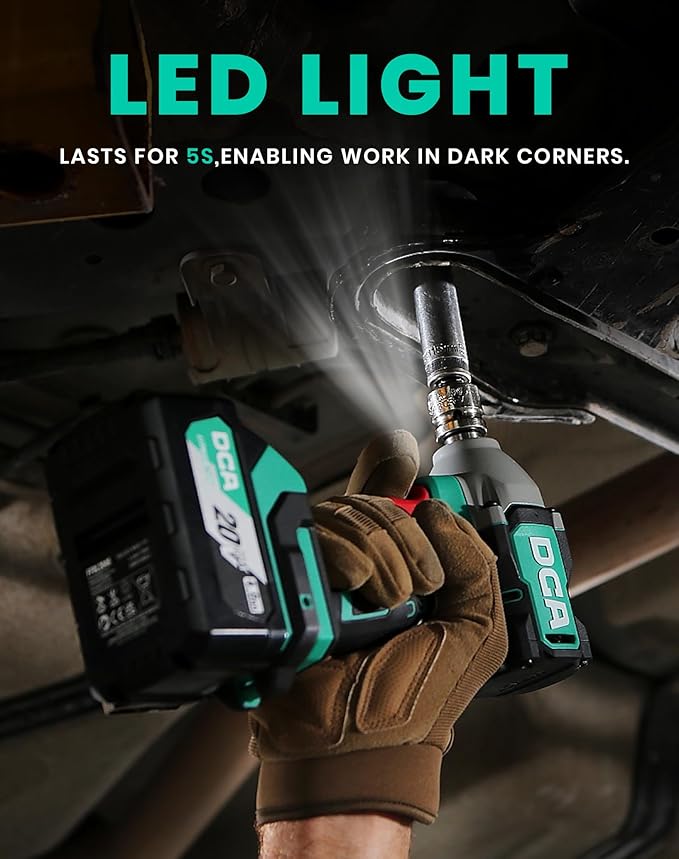 20V Brushless Impact Wrench with 4.0Ah Battery, 1/2 Inch Hog Ring Cordless Impact Gun, 235 Ft-lbs High Torque, 4-Mode Power Wrench for Automotive and DIY