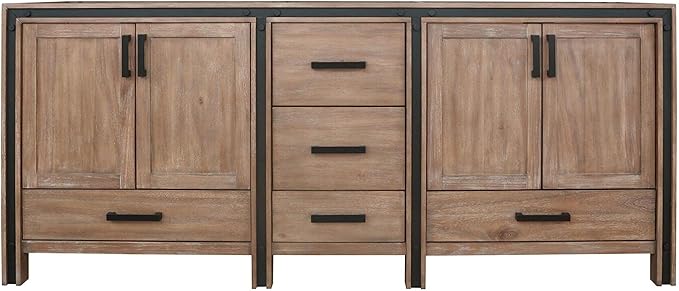 Augustine 80 in. W X 22 in. D Rustic Barnwood Double Bath Vanity Cabinet Without Countertop