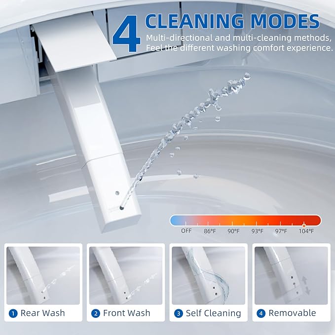 Smart Toilet with Built-in Tank and Air Boost Pump, Powerful Flush, Auto Open/Close Lid, ADA Height Heat Seat, Smart Toilet with Instant Warm Water Cleaning Foam Dispenser (White A01)