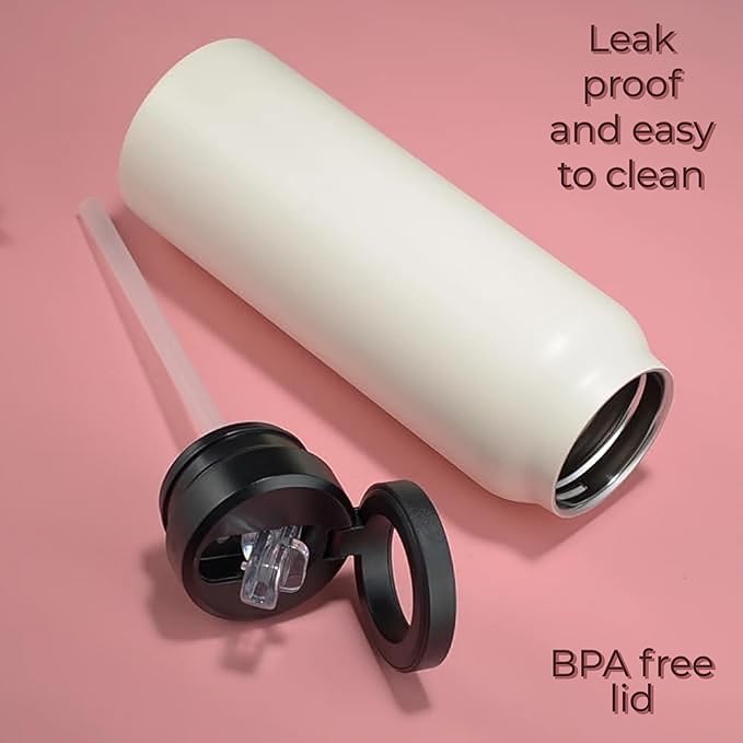 Insulated Water Bottle 24 oz With straw lid and Magnetic Phone Holder, compatible with MagSafe magnetic phone holder, compatible with all smartphones, Stainless Steel, eco friendly.