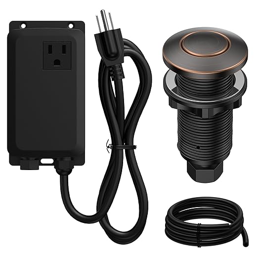 Garbage Disposal Air Switch Kit -Professional, Sink Top Waste Disposer On/Off, Air Button Food Disposals Part, UL Listed