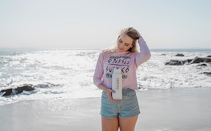 Coldest Sports Water Bottle with Straw Lid Vacuum Insulated Stainless Steel Metal Thermos Bottles Reusable Leak Proof Flask for Sports Gym (40 oz, Neptune Blue)