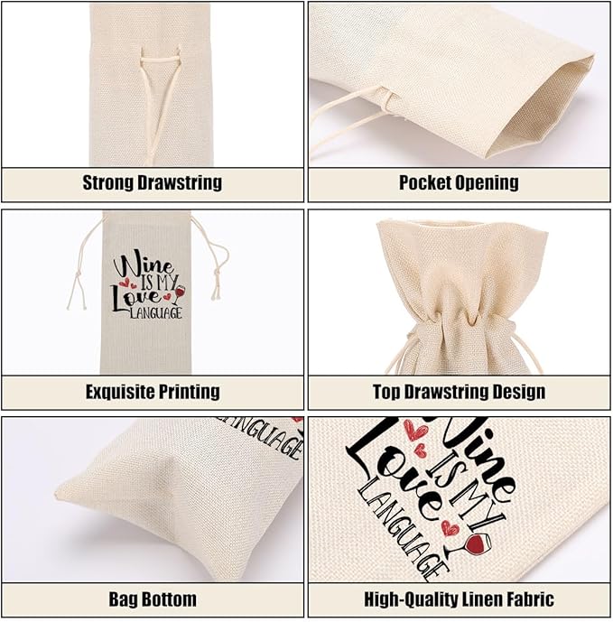 Funny Wine Quotes Wine Bag Wine Tasting Party Supplies for Wine Lovers Women Men Bride Groom Auntie Christmas Birthday Wedding Bachelorrette Party Wine Bags