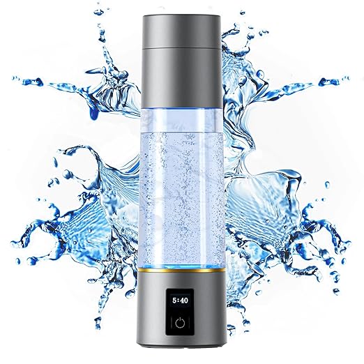 Hydrogen Water Bottle Generator, Generates Real 2100PPB to 6000PPB Hydrogenated Hydrogen Water Bottle, SPE & PEM Rechargeable Portable Hydrogen Water Ionizer, Hydrogen Water Machine with OLED Display