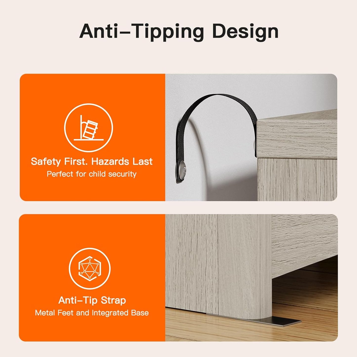 Pipishell Fluted 8 Drawers Dresser for Bedroom, 47" Wooden Drawers with Metal Handle, Dressers with Round Edge Design, Closet Clothes Storage Organizer for Bedroom, Hallway, Grey