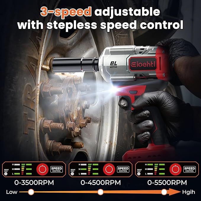 900 Ft-Lbs (1200 Nm) - Removes Stubborn Rusted Nuts Effortlessly | 21V MAX 1/2" Brushless Impact Wrench, 5500 RPM | 3-in-1 Set with Sockets • Drill • Screwdriver | Impact driver for Truck & RV Repair